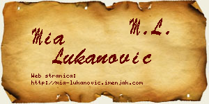 Mia Lukanović vizit kartica